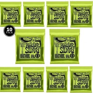 2221 Ernie Ball Regular Slinky Nickel 10-46 Electric‎ Guitar 6 Strings 10 SETS